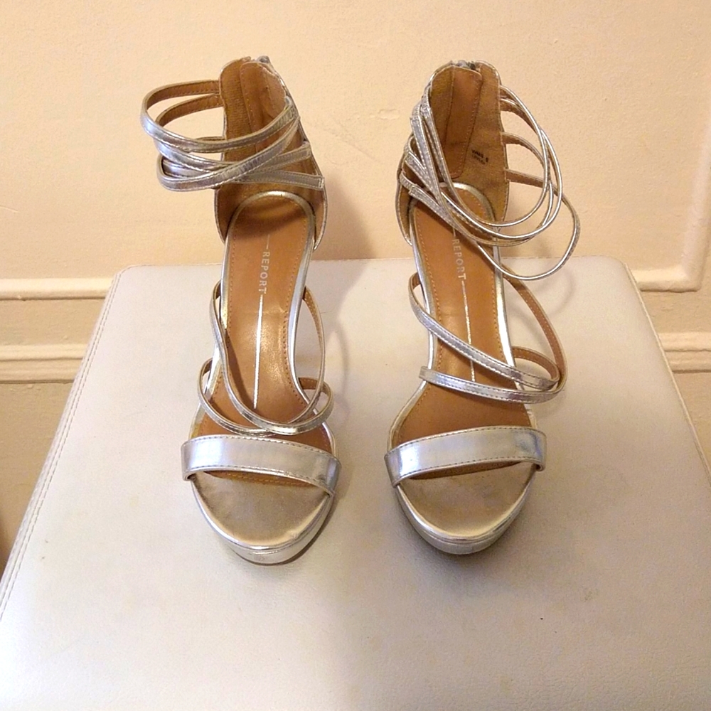 Gold metallic sandals